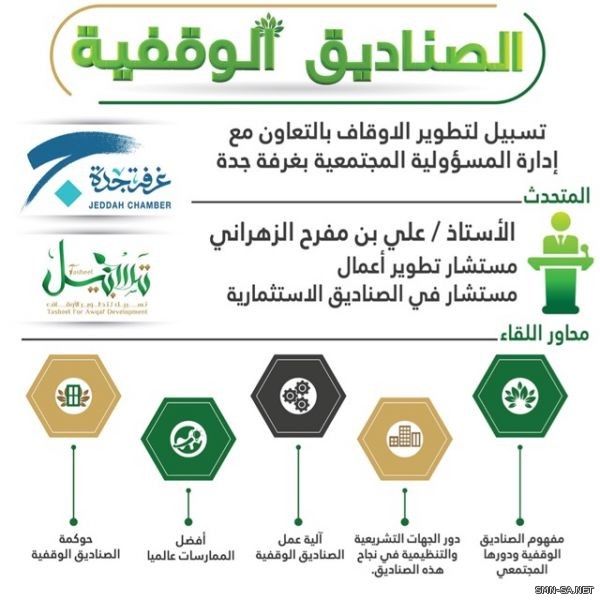 تعاون بين تسبيل والغرفة التجارية بجدة لإقامة  أمسية ( الصناديق الوقفية ) في #جدة