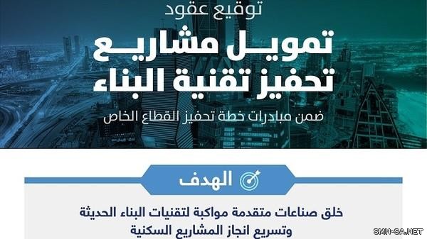 "تحفيز تقنية البناء" توقع عقود تمويل إنشاء مصنعين لتقنية البناء الحديث بقيمة 186 مليون ريال