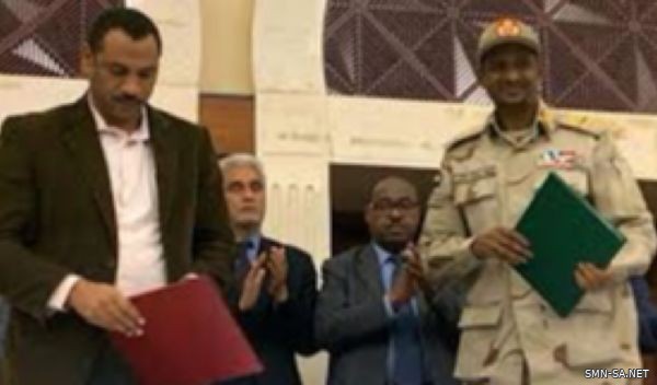 توقيع الاتفاق السياسي بالاحرف الاولى بين المجلس العسكري وقادة الاحتجاج في السودان