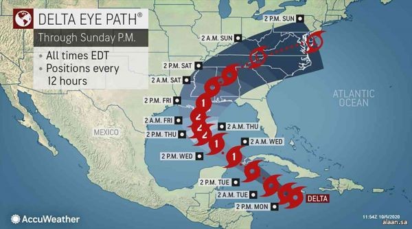 العاصفة دلتا تتحوّل إلى إعصار قبل وصولها خليج المكسيك