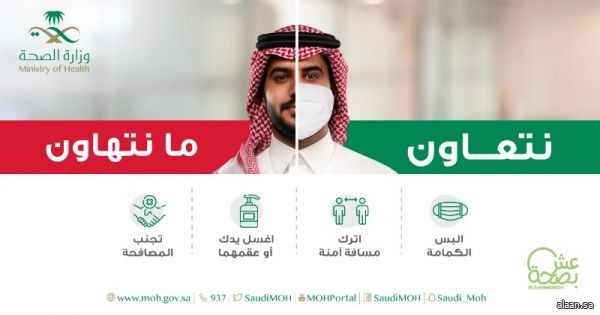 الصحة تطلق حملة "نتعاون ما نتهاون" للحث على استمرار  الالتزام  بالإجراءات الاحترازية